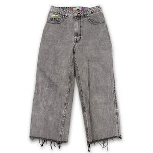 Empyre Stone-Washed Black Denim Cargo Pants with Raw Hems | Size 4 | Tori Jeans